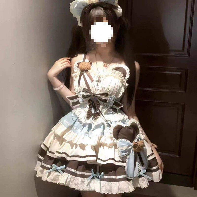 Милый тренч с бантом, кружевная куртка, платье, набор, стиль Lolita