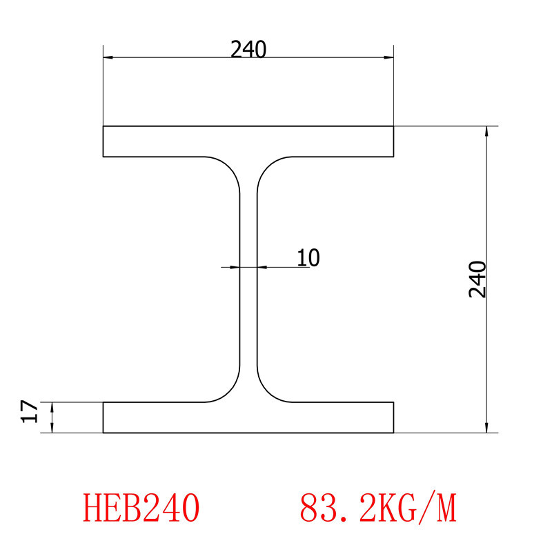 欧标H型钢HEB240规格240*240*10*17低下差产品