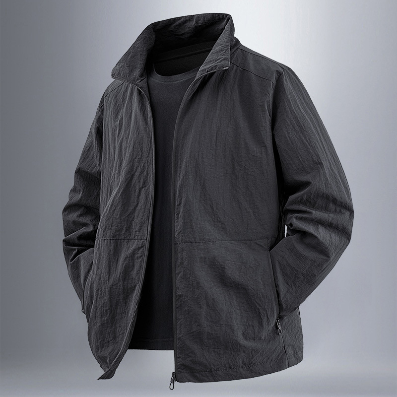 [Suministro directo de fábrica original] 2025 nueva primavera y otoño chaqueta de cuello alto chaqueta delgada para hombre primavera y otoño casual para hombre