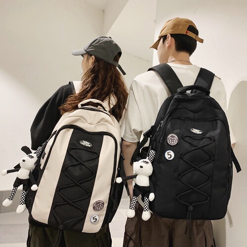 Japanese fashion brand ins college students schoolbag travel large-capacity backpack high school junior high school students casual drawstring backpack