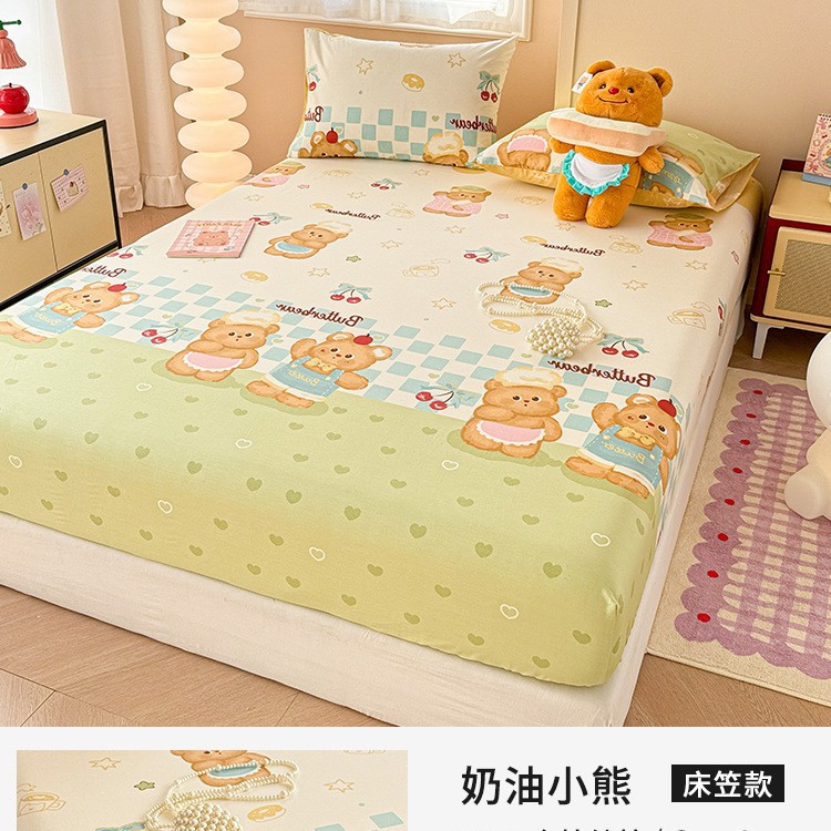 Nueva funda de cama de algodón de dibujos animados de algodón grueso funda protectora de colchón Simmons 2024 nueva temporada universal