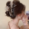 39# coffee color bow mesh wrap around 13cm