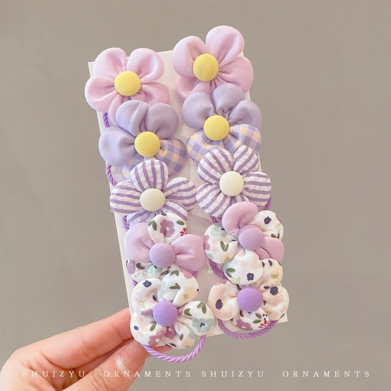 Cuerda de pelo para niños tocado de flores banda de goma elástica alta no daña el cabello banda de goma duradera cuerda de pelo de bebé lazo anillo de pelo