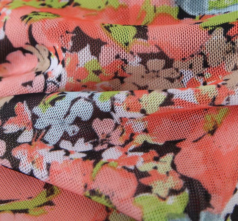 vestido plisado de dos piezas estampado con cuello en V y mangas NSAM38328