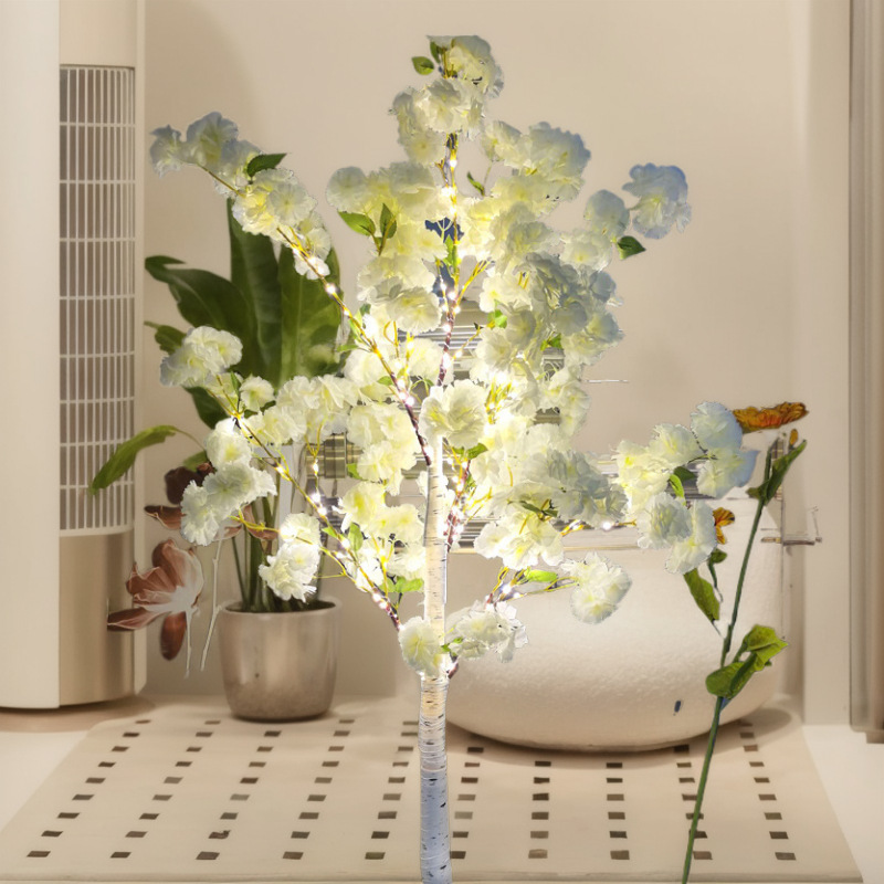Artificial Cherry Blossom Atmosphere Colorful LED Tree Light Bedroom Creative Streamer Live Background Decoration_voghion.com
