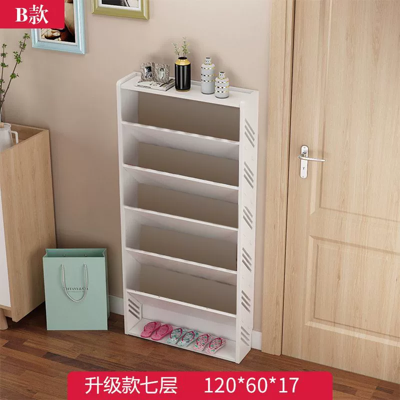 Простая многоярусная ультратонкая узкая подставка для обуви у двери, экономящая место