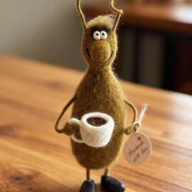 羊毛毡蟑螂Needle Felted Animal Interior Toy Cockroach