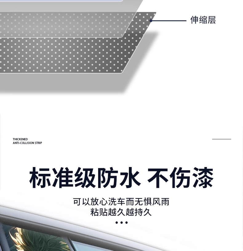 One Piece Sticker Car Middle Column Sticker Personalized Creative B- pillar Protective Film Decorative Sticker Middle Column Animation Sticker