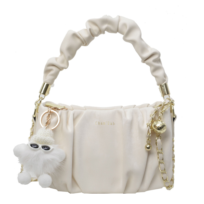 New Women's 2024 Fashion Trend Crossbody Versatile Casual Chain Shoulder Solid Color Handheld Folded Bag_voghion.com