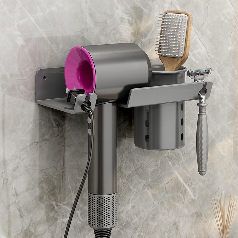 크로스 보더 헤어 드라이어 랙 펀치 프리 가정용 욕실 헤어 드라이어 랙 벽걸이 형 헤어 드라이어 랙 헤어 드라이어 빗 보관 랙