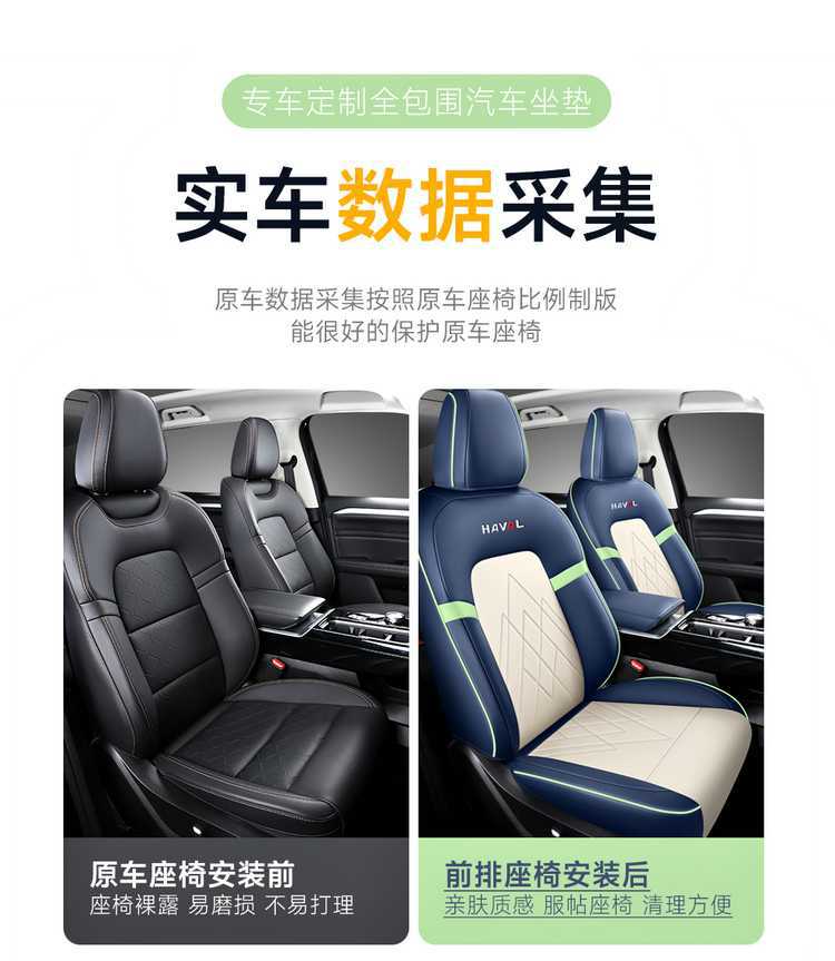 New Special Wear-Resistant Haval Raptor Phev Perforated Leather Car Seat Cushion for All Seasons All-Inclusive Nappa Leather Seat Cover