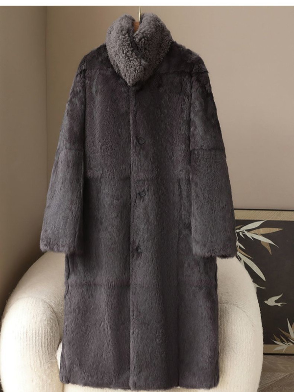 毛毛拼接双面穿皮草派克服女2025秋冬长款显瘦真毛保暖棉服外套潮|undefined