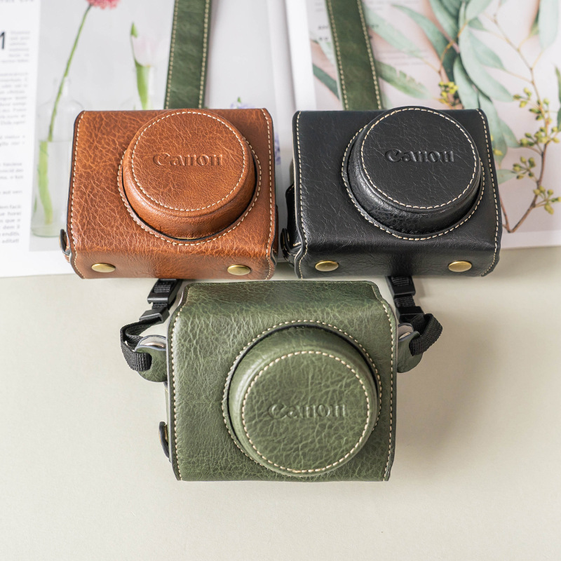 (2개) 캐논 G7X3 보호 케이스 G7X2 카메라 가방 G7X 보호 케이스 기본 가죽 케이스 마이크로 단일 카메라 액세서리 카메라 케이스