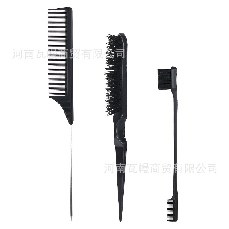 Combinador de pelo al por mayor set cepillo de cejas set de tres piezas portátil teñido de pelo 3 - Piece Hair Styling Comb