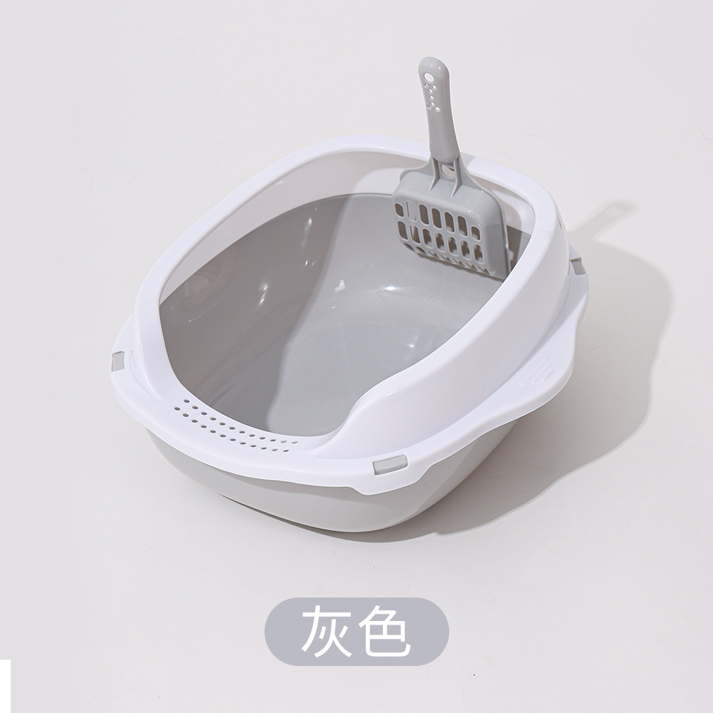 Gran cuenca de arena para gatos semicerrada inodoro para gatos pala de arena para gatos desmontable para gatos artículos de plástico para mascotas inodoro para gatos mayorista