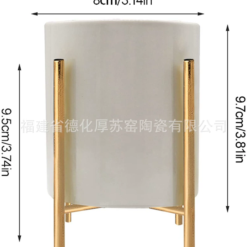 Metal ceramic pens holder, tripod, brush, storage system