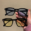 Retro fashionable sunglasses suitable for men and women for beloved, brand marine glasses, Korean style