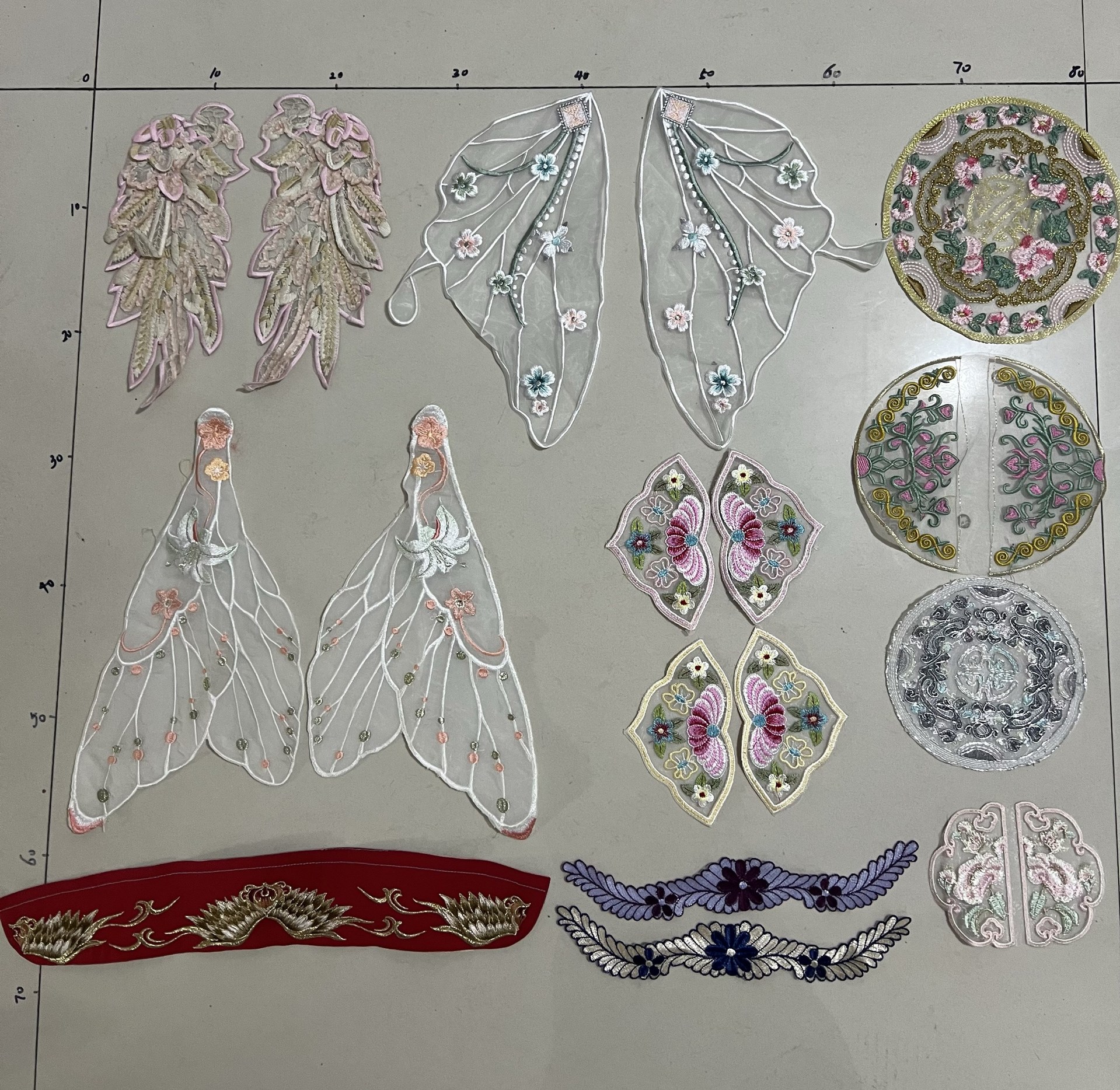 古风翅膀国风刺绣贴花15