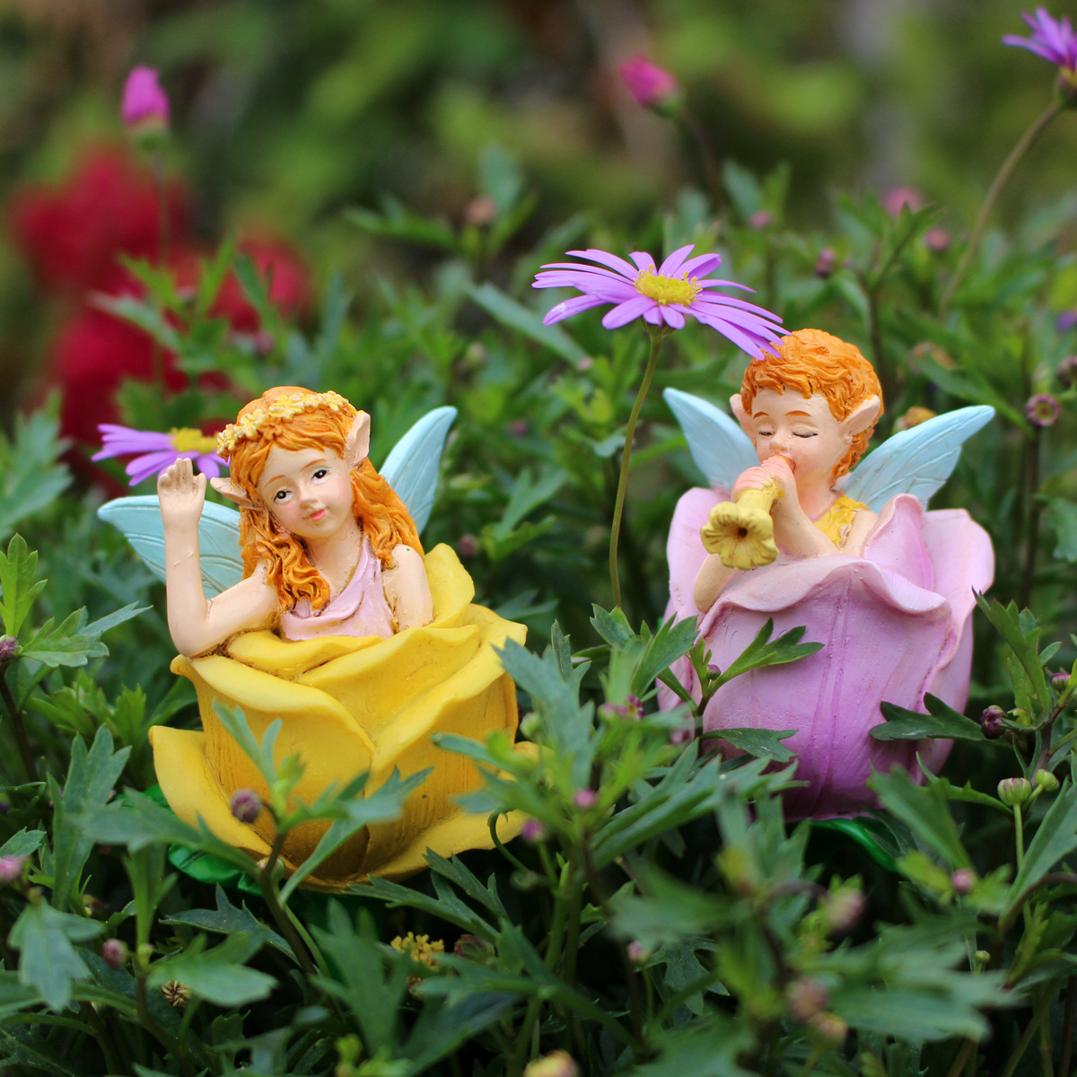 Outdoor garden color flower bud flower fairy plug-in outdoor yard villa homestay courtyard balcony layout net red building