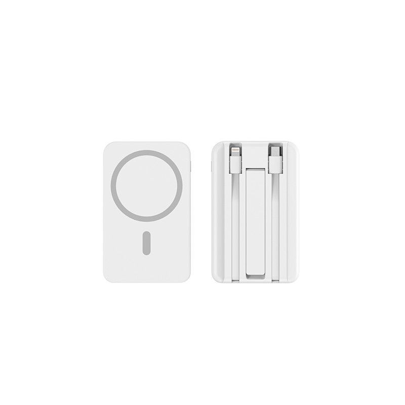 Mini magnet inalámbrico cargador de gran capacidad 10000 mAh fuente de alimentación portátil de carga rápida con soporte portátil