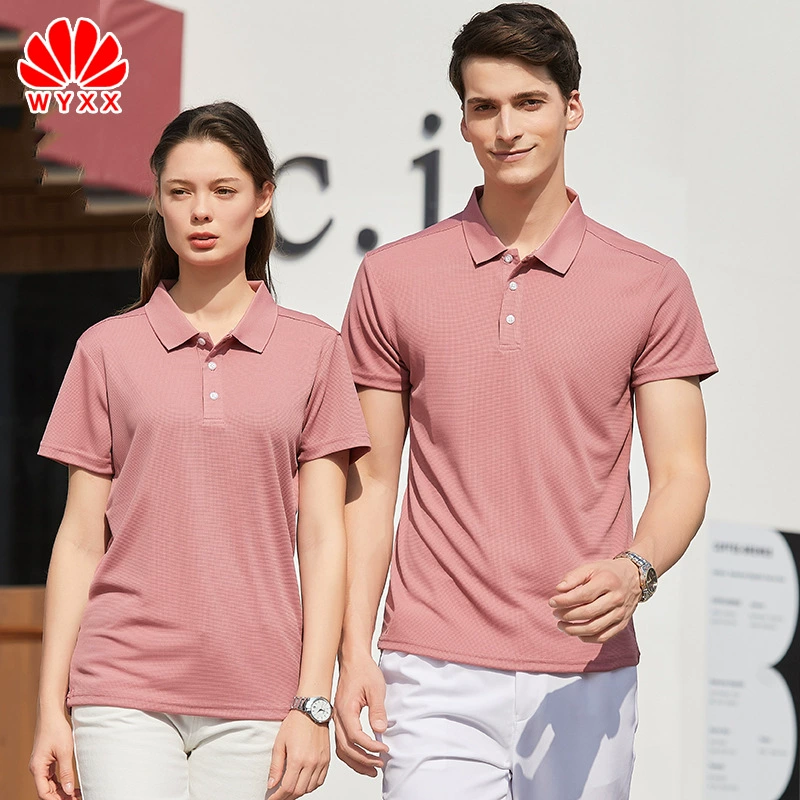 Лацкан быстросохнущая рабочая одежда с короткими рукавами Тонкая дышащая футболка Красная рубашка-поло Групповая футболка Рабочая одежда