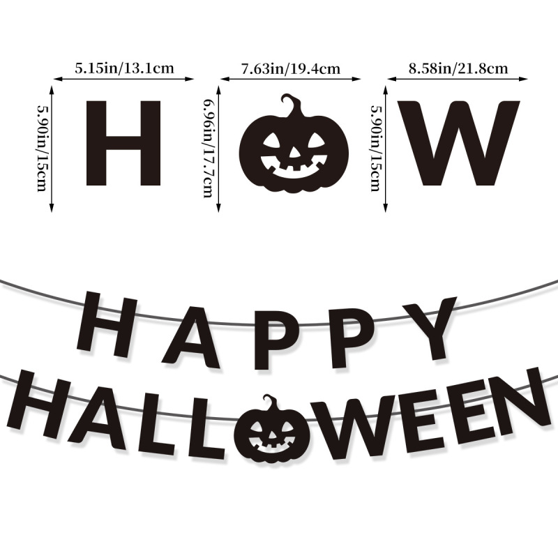 2025 アマゾンクロスボーダーハロウィンパーティー装飾ハッピーハロウィンカボチャゴーストフラグ卸売|undefined