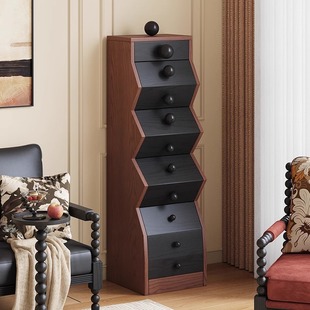 Solid Wood Antique Five-drawer Cabinet Irregular Cabinet Entrance Vintage Storage Cabinet Dining Side Storage Living Room