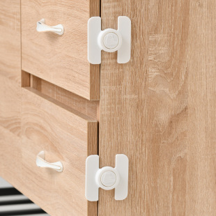 2025 Cross-Border New Product Polar Bear Style Square Lock Kidsren's Refrigerator Lock Baby Safety Cabinet Door Lock Flat Plane Lock