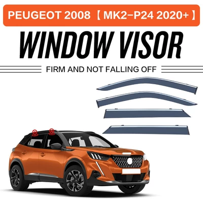 and Sunny Weatherboard | Rain shield - standard-packing-without-logo-peugeot-peugeot-2008-mk2-p24-2020-pc-silver-bright-window-rain-shield