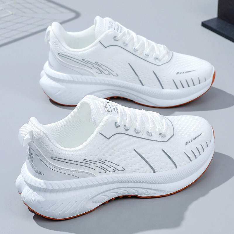 2025 New Spring and Summer Women's Shoes Mesh Lightweight sneaker Fashion All-match White Shoes Increased Hollow Casual Shoes