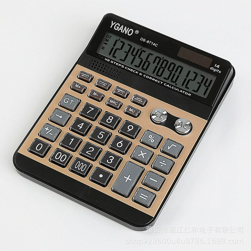 Wanjianneng 8714 проверка калькулятора металлическая панель Прозрачная Кнопка 14-значная Функция проверки оптовая продажа с завода