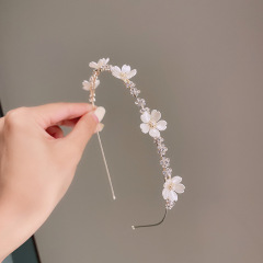 阿朵絲韓國高級感水鑽發卡發箍女法式復古氣質百搭頭飾頭箍夏天潮