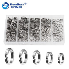 Fishing gear 200pcs flattened double loop set flattened and bent double loop flattened lure connecting ring O-ring double loop