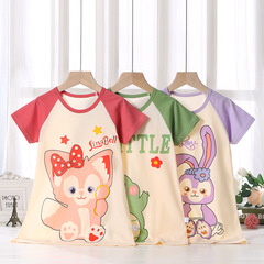 女の子のパジャマの純綿の夏の新型の女の子の半袖のエアコンの服の韓国版の薄いタイプの家庭服の子供のパジャマのパジャマのスカート