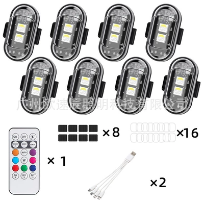 Charging Aircraft Light, Other lights - 8-lights-1-remote-control-bag