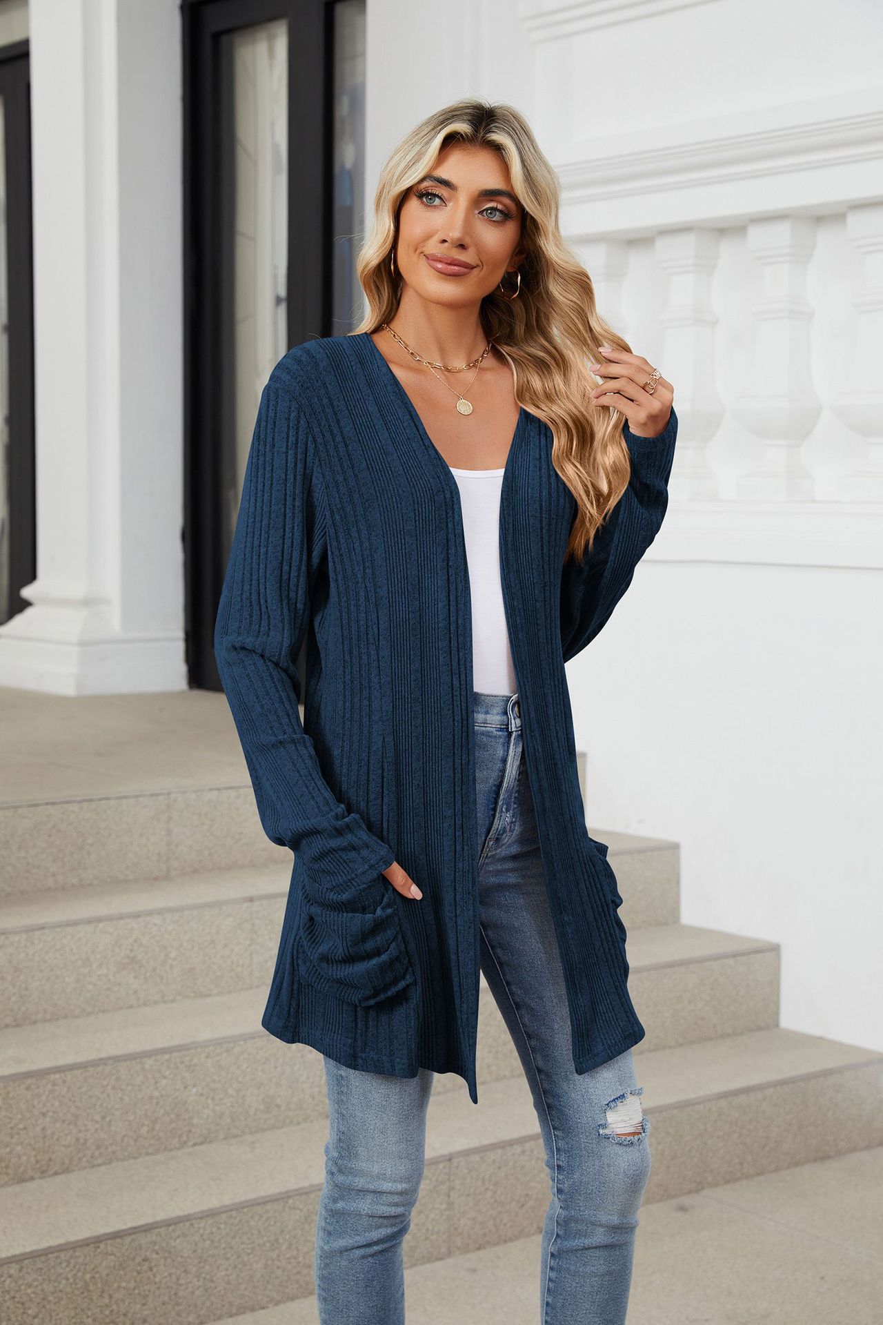 490g Weight Long Sleeve Sleeve Length Placket Placket Type Regular Sleeve Sleeve Type Nylon, Spandex, Polyester Fabric Type Long Top Length Cardigan Tops Type Holiday, Daily Occasion Collarless Neckline Regular Fit Fit Type Solid Color Pattern Winter, Autumn Season Women's Gender Casual, Elegant Style Wholesale Women's Casual Elegant Solid Color Long Sleeve Sweaters & Cardigans 61