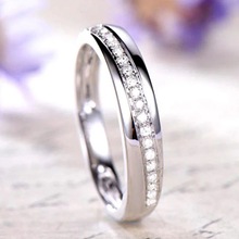 K828欧美新款情侣戒指简约时尚排钻男士指环创意男女婚戒
