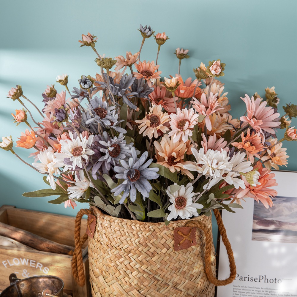 仿真花廠家手捧花小野菊家居裝飾玫瑰花牆假花INS跨境MW66784Y