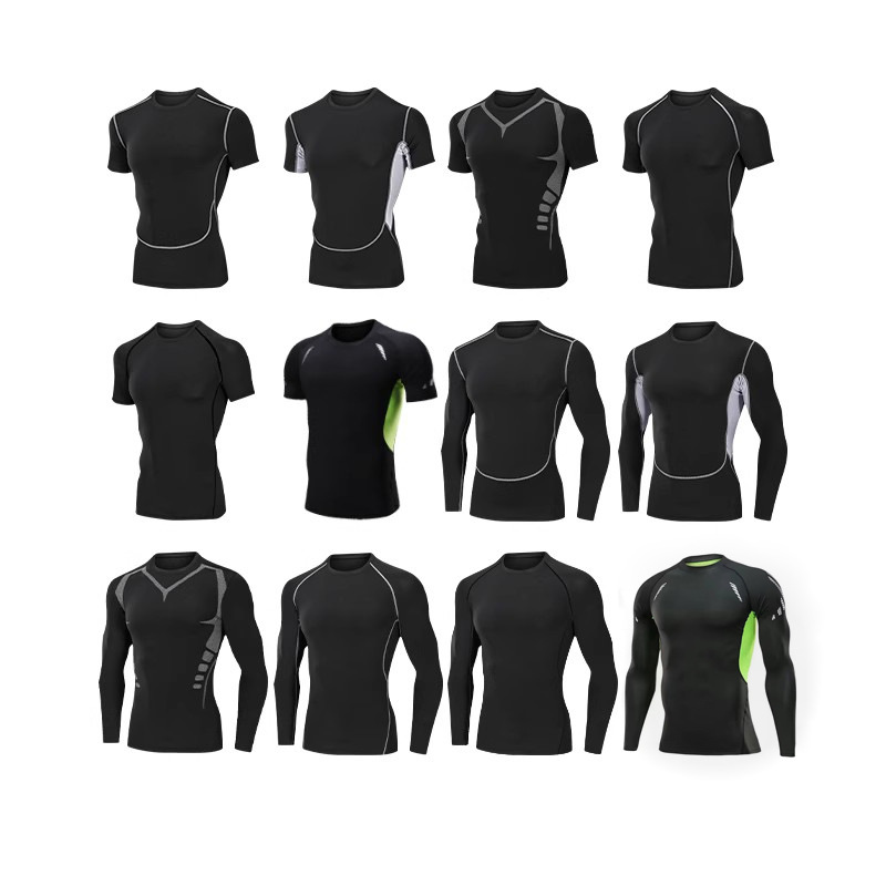 chaleco deportivo de mangas cortas y largas de baloncesto apretado de hombre base deportiva de secado rápido transpiración entrenamiento de fitness ropa de entrenamiento