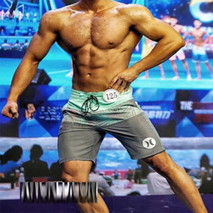 Foreign trade original order Men's Quick-drying Beach Pants plus size Seaside Surfing Shorts Hot Spring Swimming Trunks Water-soluble 5-point Shorts