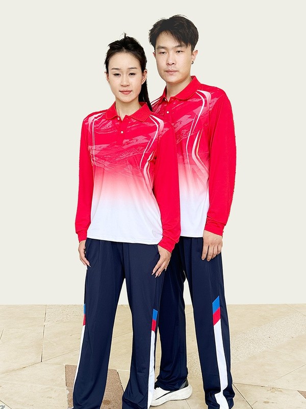 中高端夏季薄款长袖长裤健身套装运动会出场服初中高中生训练服|undefined