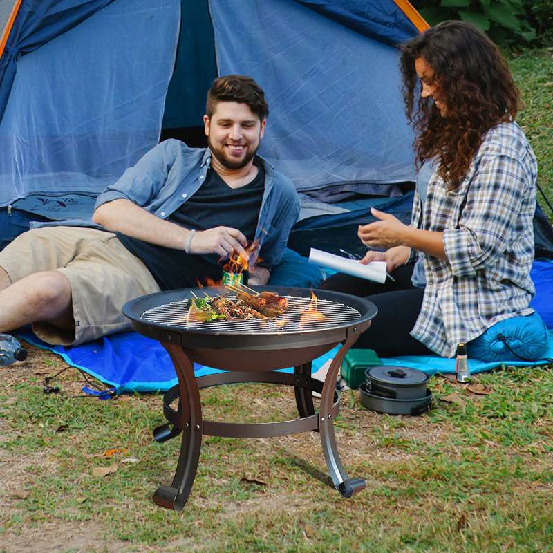 Promoción de fábrica, suministro directo, comercio exterior, parrilla multifuncional europea y americana, estufa redonda de hierro forjado, pintura en aerosol, estufa de calefacción retro
