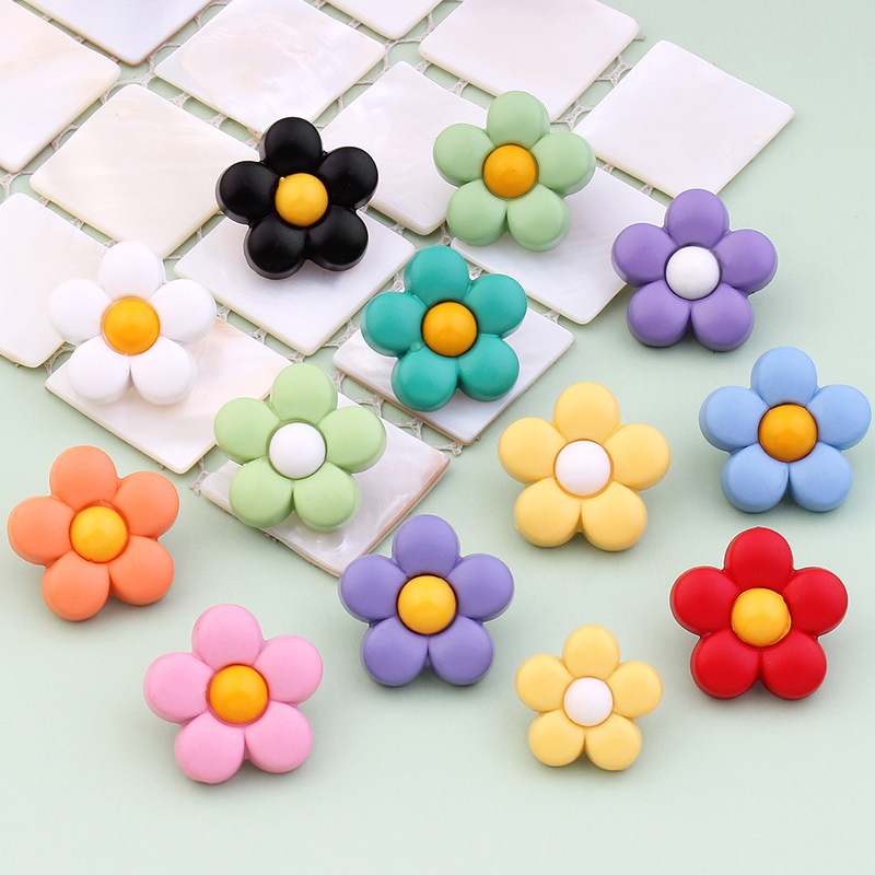 Children's Clothes Button Shirt Sweater Cartoon Color Flower Handmade diy Decorative Coat Button