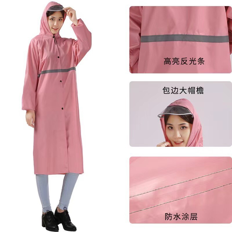 Impermeable Largo Enterizo para Adultos Tela de Oxford Resistente al Agua, Engrosado para Senderismo y Ciclismo