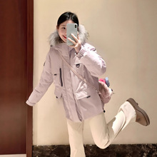 冬季新款工装派克棉服女2025超好看短款大毛领棉袄加厚棉衣外套女