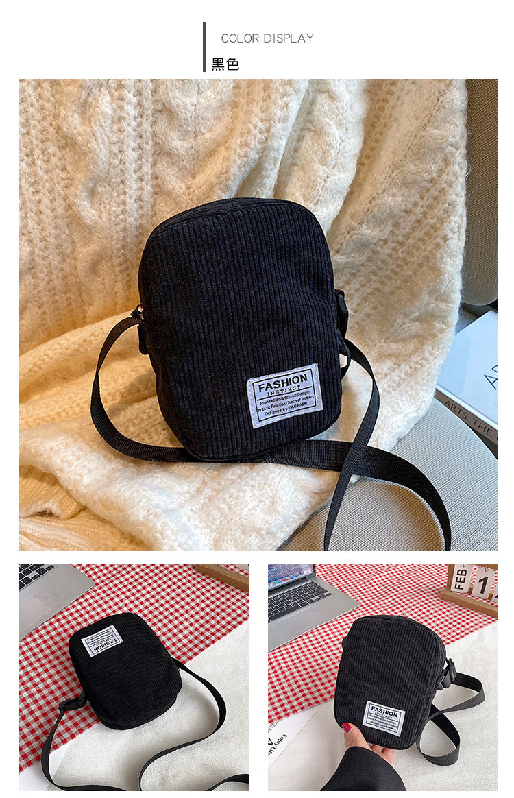 2022 Autumn/Winter new Japanese InS-style single-shoulder bag, crossbody bag, corduroy bag, mini phone bag, loose change bag undefined