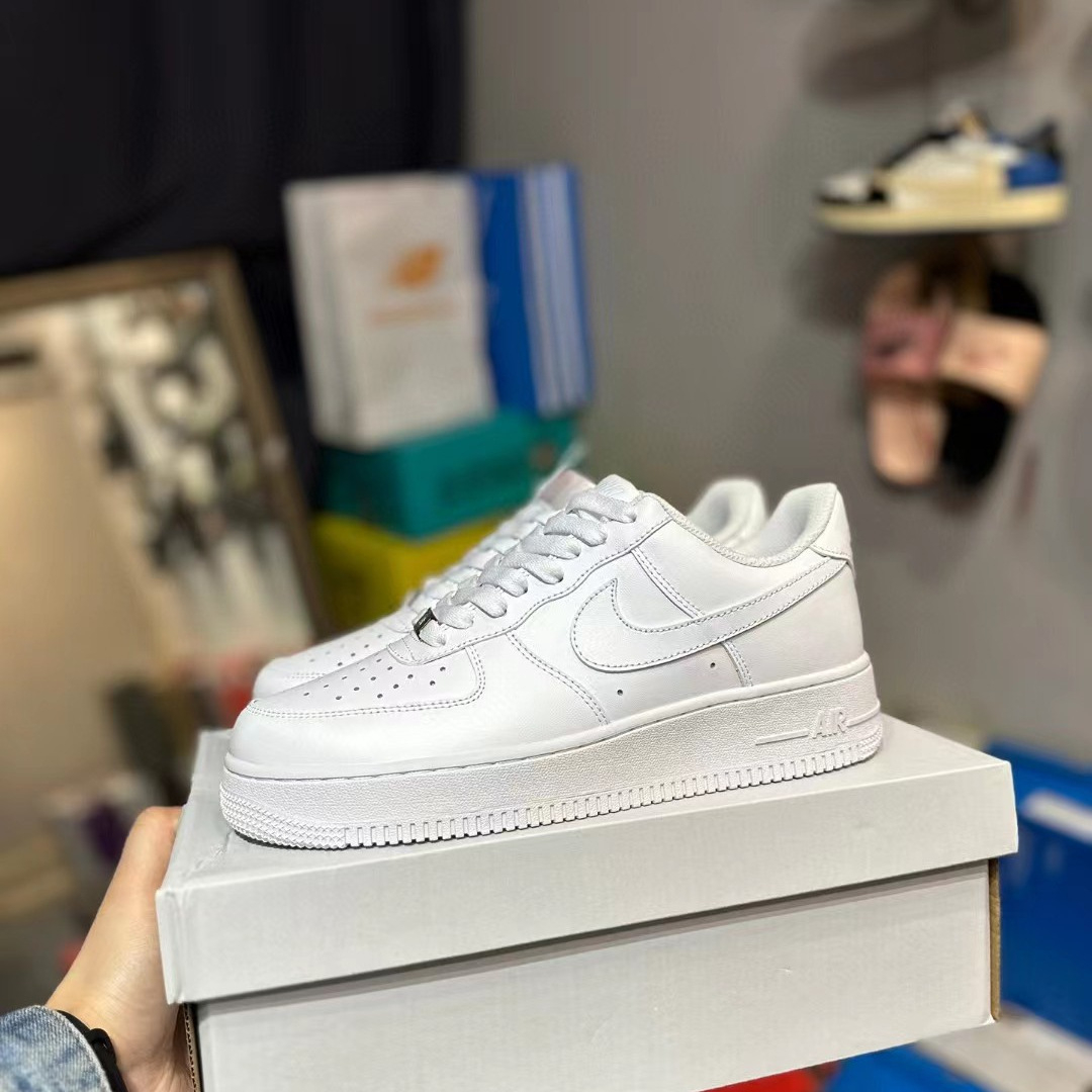Comercio exterior blanco puro Air Force No. 1 cabeza de cuero AF1 negro samurai blanco bajo zapatos blancos para parejas zapatos de skate