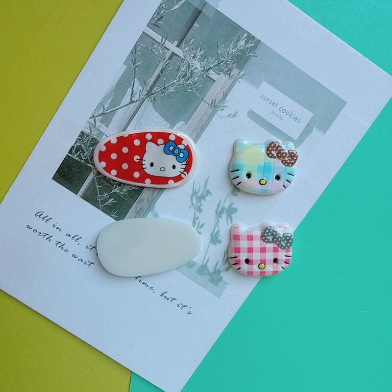 可爱椭圆Kitty猫头饰品配件发饰奶油胶diy发夹鞋花手机壳材料批发|undefined