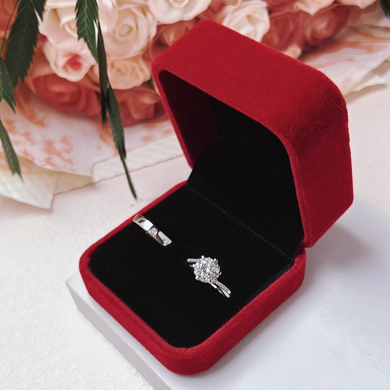 Simulated Wedding Ring, a Pair of Moissanite Rings, a Pair of Diamond Rings, a Live Proposal, Wedding Photo Props, a Gift for Your Girlfriend