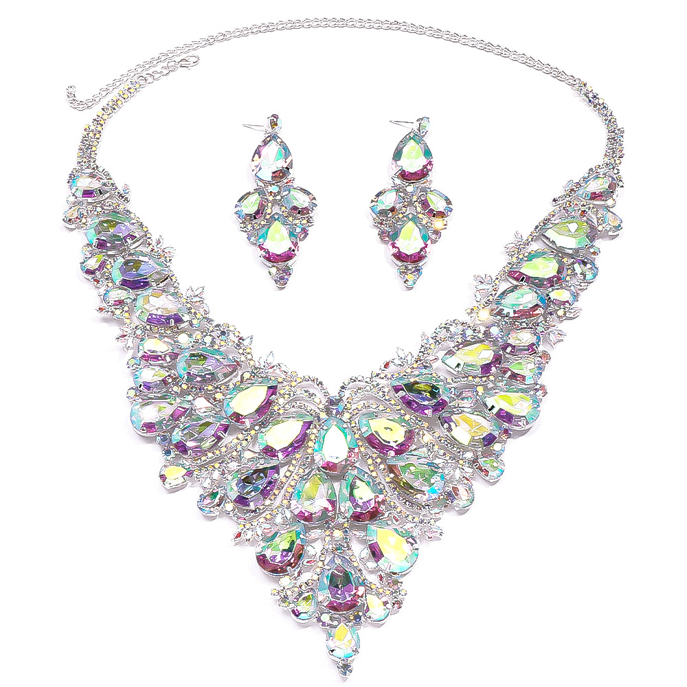 Nuevo traje de joyería transfronteriza exagerada gota de agua COLLAR COLGANTE pendientes reina joyería conjunto de joyas